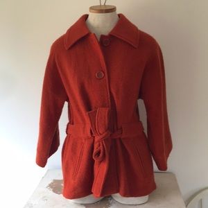 Harvé Bernard wool rust/orange coat women’s size M- slight damage